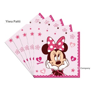 Cross-Border New kidsren của phim hoạt hình màu hồng <span class=keywords><strong>Minnie</strong></span> giấy tấm sinh nhật trang trí Tiệc Cung Cấp khăn giấy Khăn trải bàn ramadan - Product Image 3