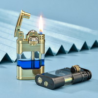 Briquet à silex compact vintage CHIEF en cuivre pur et laiton, personnalisable, rechargeable, pour cadeaux d'affaires et usage cigarette