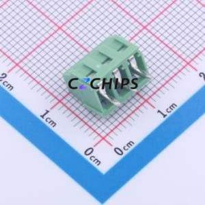 TY381-3.5-03P-14-00AH Screw Terminal Block Through hole Component (THT),P=3.5mm Connector 1x3P 3.5mm Green Through Hole - Product Image 2