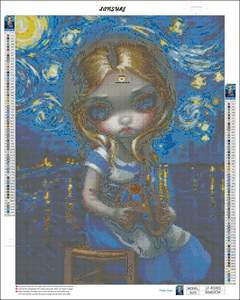 LANSURE 5D Kit de peinture diamantée <span class=keywords><strong>Van</strong></span> <span class=keywords><strong>Gogh</strong></span> Girl 50x63 Premium Velvet Canvas 5 AB Resin Square Drill Broderie Canvas <span class=keywords><strong>Painting</strong></span> - Product Image 3