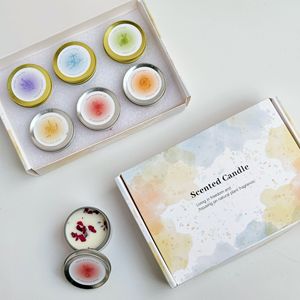 卸売り手作り大豆ワックス香りキャンドル乾燥花ホームデコまた休日結婚式誕生日母の日ヨガディワリ - Product Image 1