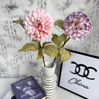 Parasol en gros d'usine, fleur artificielle de haute qualité pour la décoration intérieure QYYN-1171 Dahlia en forme de boule