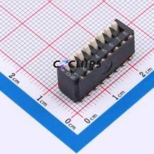 DSPV-08-LS-GET DIP Switch SMD,P=2.54mm Switch Piano Key Single Pole Single Throw 8 2.54mm - Product Image 1