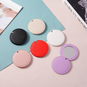 <span class=keywords><strong>2025</strong></span> biểu tượng tùy chỉnh trang điểm di động gương PU da Keychain vòng nhỏ dễ thương nhỏ gọn Vanity gương mỹ phẩm cho du lịch - Product Image 3
