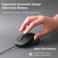 Souris optique de type C, Plug & Play, clic silencieux, 98 g, légère, compatible avec Windows, Mac, Android, durable, durée de vie de la batterie de 500 M