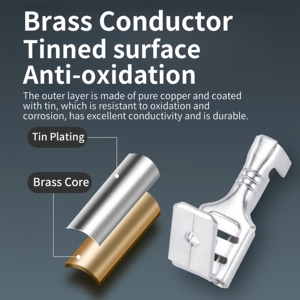 Cnxi 500Pcs pbdnyd cách điện Nam Nữ Piggy trở lại <span class=keywords><strong>Spade</strong></span> nhanh chóng ngắt kết nối dây đồng kết nối Brass đôi uốn thiết bị đầu cuối - Product Image 3