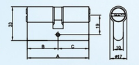 Serrure cylindrique de haute sécurité Zeise-ikon, norme ANSI Grade 1, profil européen, construction en laiton, finition nickelée, 5 clés, maison EC-UD