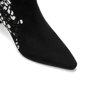 <span class=keywords><strong>Botines</strong></span> de Tacón de Aguja Estilo Occidental para <span class=keywords><strong>Mujer</strong></span>, Adornos con Cristales, Punta en Pico, Zapatos Formales para Fiesta, Tacón de 6 cm, <span class=keywords><strong>Verano</strong></span> - Product Image 6