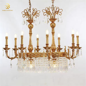 Kustom lampu kristal K9 Dekorasi Rumah, lampu gantung emas kontemporer besar mewah - Product Image 5