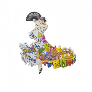 Imán Decorativo Personalizado al por Mayor para el Hogar, con Diseño de Bailarina de Sevilla, Madrid, España, Recuerdo, Regalo, Imán para Refrigerador - Product Image 3