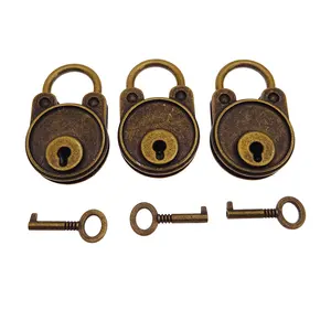 Vintage Style Mini Padlock With Key Retro Bear Shape Padlock Key Lock