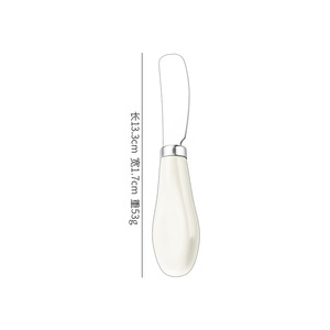 Coltello per Burro in Acciaio Inox con Manico in Ceramica, Utensile da Tavola per Pane, Crema, Marmellata, Formaggio - Product Image 5