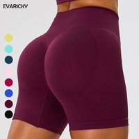 Shorts de sport pour femmes, taille haute, sans couture, effet froncé aux fesses, taille élastique, motif imprimé, style cycliste, pour le yoga et l'entraînement, vente en gros