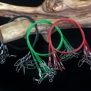 50cm 150LBS Black/Red/Green Sea Fishing Wire Leaders Heavy Duty Fishing Steel Wire Leaders con girevoli e bottoni automatici - Product Image 6