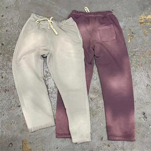 Pantalons en détresse personnalisés, poids lourd, surdimensionnés, délavés au soleil, pantalons vintage pour hommes pantalons de survêtement pour hommes - Product Image 2