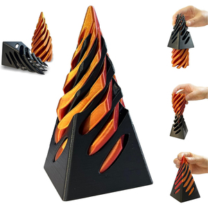Juguete Antiestrés Impreso en 3D, Pirámide de Hilos en Espiral, Ilusión Óptica, Juguete Sensorial para Aliviar el Estrés - Product Image 1