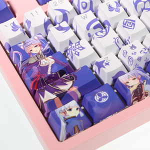 Huion — clavier mécanique de 104 touches, thème Kamisato <span class=keywords><strong>Ayaka</strong></span>, PBT, impression par sublimation, hauteur OEM, pour clavier mécanique 64 75 87 98 104 touches - Product Image 2