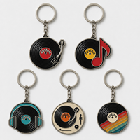 Porte-clés personnalisés en vinyle de haute qualité, modèle disque rétro, design musical vintage, souvenir, vente en gros