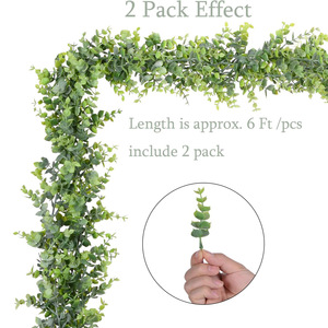 Hojas de Eucalipto Artificiales Imitación Sentai, 2 Piezas, Guirnalda Verde para Decoración de Bodas, Planta Colgante para Interiores y Exteriores - Product Image 4