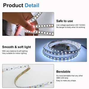 Luci <span class=keywords><strong>LED</strong></span> ESann DC12V 24V 60LED RGBW 2700K 3000K Flessibili con Telecomando per Retroilluminazione <span class=keywords><strong>TV</strong></span> - Product Image 3