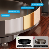 Estante giratorio de acero de 3 niveles para especias, organizador circular de 360 grados para encimera de cocina, juego de estantes para guardar especias.