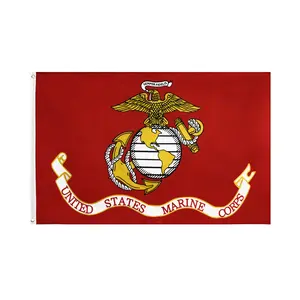 Venta al por mayor personalizado 3x5ft 100% poliéster al aire libre USMC Estados Unidos Marine Corps bandera