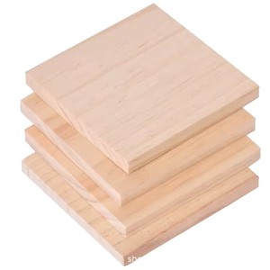 Wooden <b>Square</b> Craft Board Natural Wood Color 4 Pcs For Children Diy Projects - Product Image 1