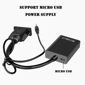 Câble <span class=keywords><strong>adaptateur</strong></span> <span class=keywords><strong>HDMI</strong></span> en aluminium <span class=keywords><strong>VGA</strong></span> vers <span class=keywords><strong>HDMI</strong></span> 1080P avec <span class=keywords><strong>sortie</strong></span> <span class=keywords><strong>audio</strong></span> et prise en charge de l'alimentation - Product Image 5