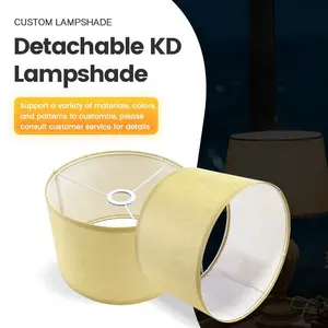 Großhandel Lampen schirm Runde Beige Sac kleinen Leinen Tisch lampen Stehlampe Lampen schirm