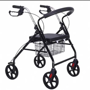 Durable Walking Aids Mobility 4 Wheels Chair Aluminum Foldable Carbon Fiber <b>Walkers</b> <b>Rollators</b> - Product Image 6