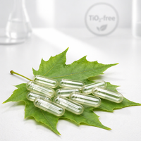 Approvisionnement stable en gros de capsules végétales vides 00 |   HPMC végétalien sans dioxyde de titane |   Couleurs personnalisées et impression de logo |   Stock
