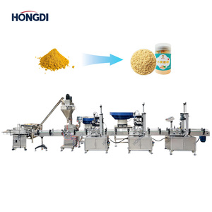ระบบเครื่องจักรบรรจุผงโลหะอัตโนมัติ HONGDI พร้อมเครื่องจัดเรียงขวด เครื่องบรรจุแบบ Auger เครื่องปิดฝา และเครื่องติดฉลาก - Product Image 2