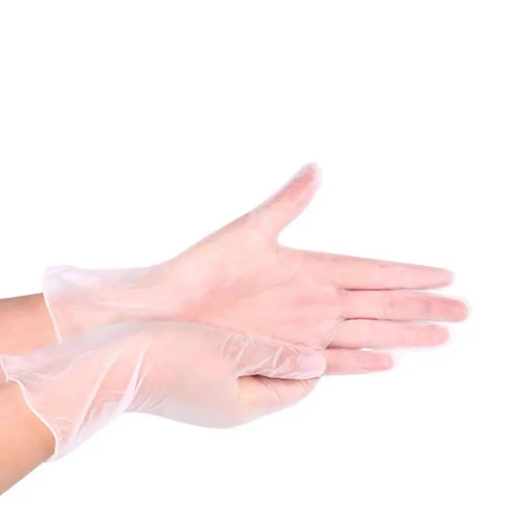 Guanti da visita in PVC certificati guanti protettivi Anti-chimica guanti monouso in vinile trasparente senza polvere