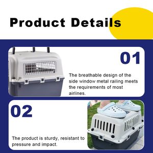 Transportín cuadrado grande <span class=keywords><strong>para</strong></span> mascotas, cierre de botón, cajón de aire de plástico metálico a rayas <span class=keywords><strong>para</strong></span> gatos, <span class=keywords><strong>perros</strong></span>, viajes al aire libre, cómoda cesta <span class=keywords><strong>para</strong></span> mascotas - Product Image 4