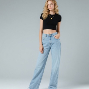 Jeans de Pierna Recta de Cintura Alta Personalizados para Mujer 2025 - Adecuados para Usar en Todas las Temporadas - Product Image 3