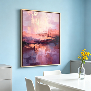 Dipinto Pastello Morbido Tramonto Sognante, Arte Astratta Fatta a Mano per Decorazione <span class=keywords><strong>Camera</strong></span> da Letto Moderna per Ragazze - Product Image 5
