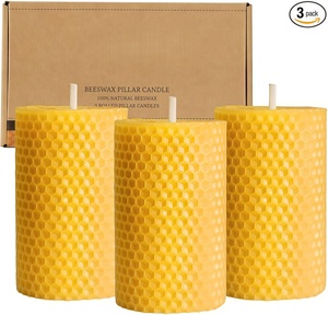 Velas <span class=keywords><strong>de</strong></span> <span class=keywords><strong>Cera</strong></span> <span class=keywords><strong>de</strong></span> <span class=keywords><strong>Abeja</strong></span> Enrolladas a Mano con Logotipo Personalizado, Velas <span class=keywords><strong>de</strong></span> Pilar Naturales Ecológicas con Aroma para Navidad y Actividades Religiosas - Product Image 1