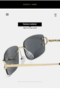 <span class=keywords><strong>Lunettes</strong></span> photochromiques de luxe haut de gamme 2025, <span class=keywords><strong>lunettes</strong></span> de mode à monture carrée sans bordure en métal, <span class=keywords><strong>lunettes</strong></span> de soleil photochromiques pour hommes et femmes - Product Image 4