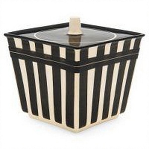 Caja de Joyería de Resina Moderna, Cuadrada, con Rayas Blancas y Negras, con Tapa, Contenedor de Almacenamiento Geométrico, al Mejor Precio - Product Image 1