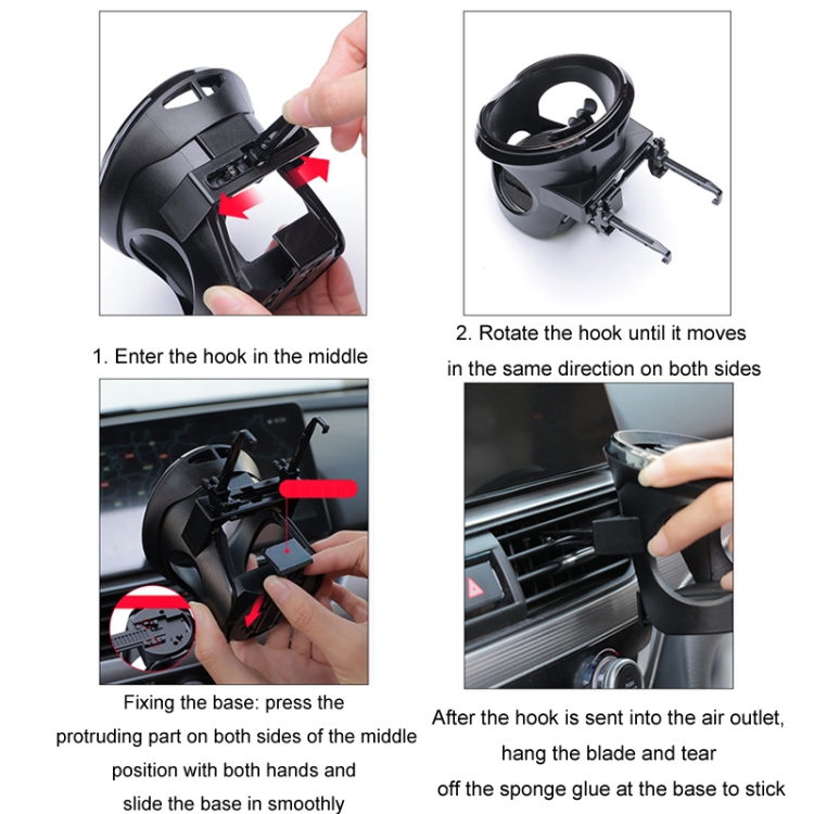 Multifunctional Car Air Conditioner Outlet Cup Holder - Adjustable Drink Rack Storage - Shenzhen LGY
