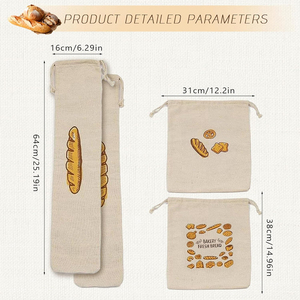 Borsa per il pane personalizzata riutilizzabile <span class=keywords><strong>in</strong></span> <span class=keywords><strong>tessuto</strong></span> biologico di lino - Product Image 4