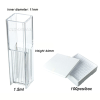 Cuvettes de réaction jetables, micro-gobelets pour échantillons, 1,5 ml, 2,5 ml, 4,5 ml, cuvettes en plastique pour spectrophotomètre