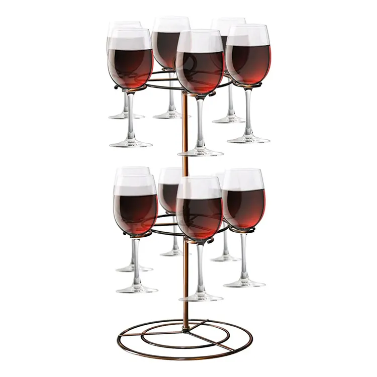 JH-Mech Wine Server Stand Glasses Display Holder Tree for Wine Tasting Party Bar Retro Metal Cocktail Tree Stand Display