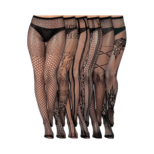 Collants en résille de soie sans couture pour femmes, leggings sexy pour fête d'Halloween avec dentelle, motif uni tendance, collants d'hiver - Product Image 4