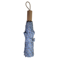 Petit parapluie manuel pour adultes, manche en bois, gravure laser du logo, pliable, motif écossais, protection UV, cadeau, style coréen