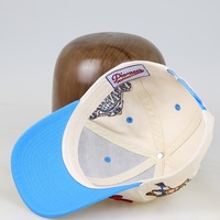 Gorra de Béisbol Moderna Azul Bebé con Visera Ligeramente Curvada, Gorras de Béisbol Blancas con Logotipo Bordado Personalizado