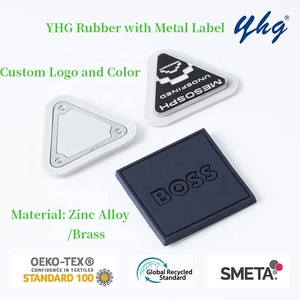 Yhg Chất Lượng Cao Dập Nổi Tùy Chỉnh Tên Thương Hiệu Thư Silicon Cao Su Kẽm Hợp Kim Brass Men Kim Loại Nhãn Tag Cho Quần Áo - Product Image 4