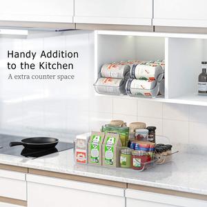 Soda Can Organizers <strong>Stackable</strong> Fridge Organizers for Freezer Countertops Cabinets Clear Plastic Pantry Storage Racks - Product Image 5