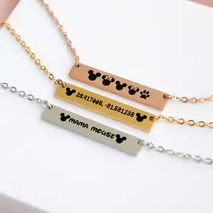 Inspire Stainless Steel Jewelry Personalized family necklace for women, Custom magic kingdom coordinates necklace,