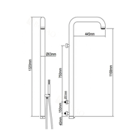 Panneau de douche extérieur en acier inoxydable 304, design pluie poli, robinetterie murale autonome pour hôtels et salles de bain